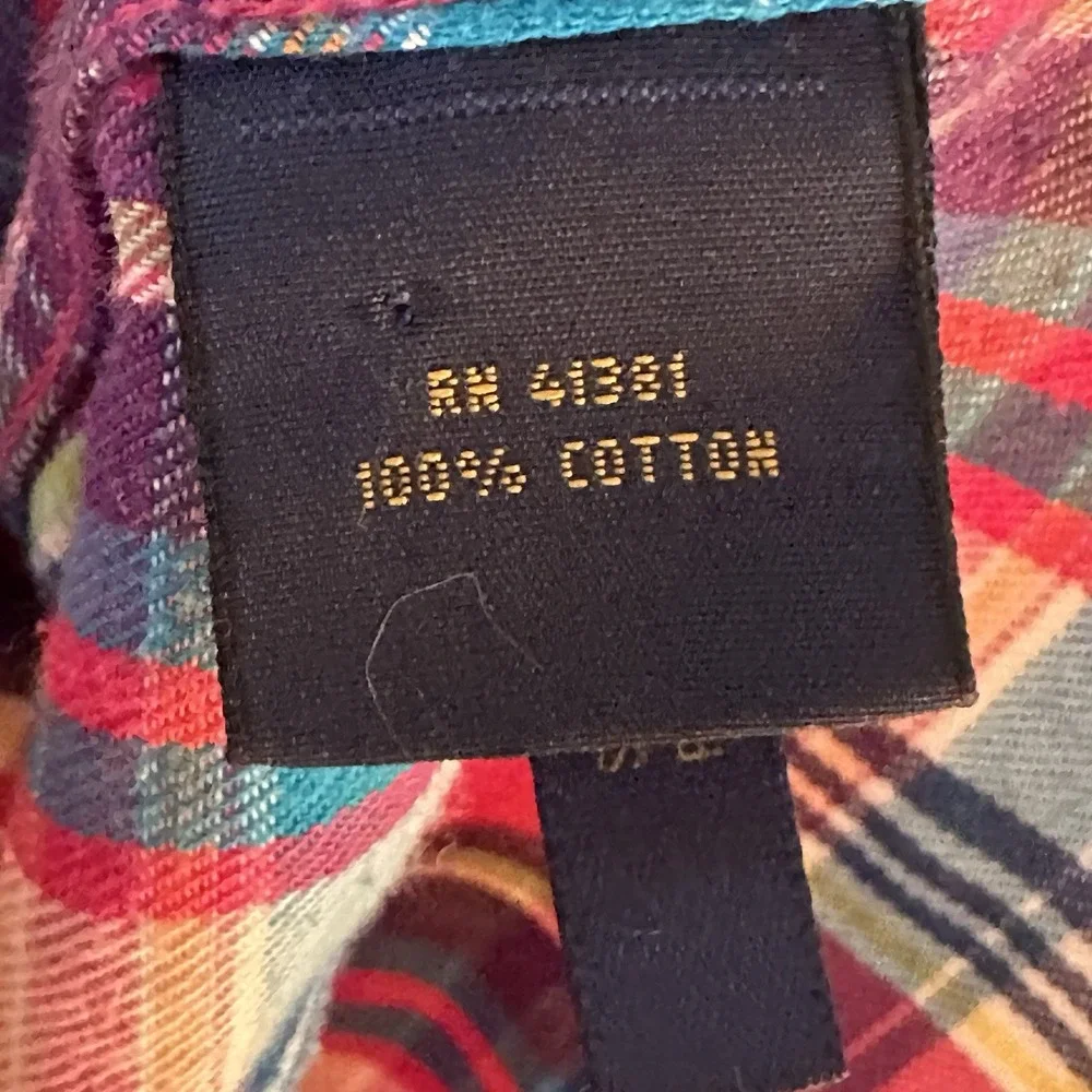 Ralph Lauren Shirt Colorful Pink‎ Plaid Pony Button Up Soft LS Boys Youth Sz 12